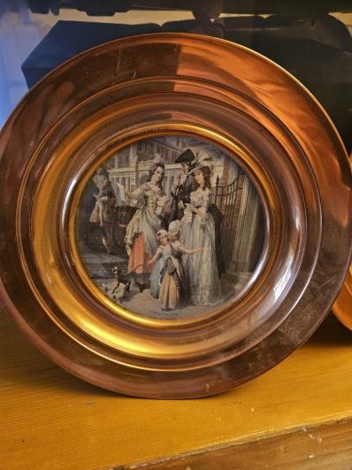 Vintage Set of Two Linton Copper Plates - "Hot Spiced Gingerbread" & "A New Love Song" Image