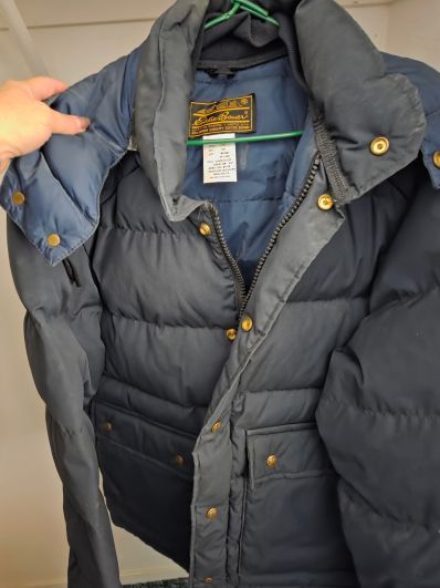 Eddie Bauer Blizzard-Proof Goose Down Jacket — Men’s Medium, Navy Image