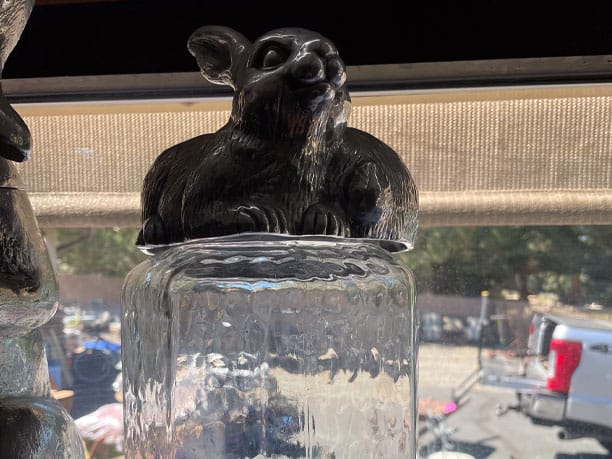 Arthur Court Rabbit Glass Canister – Elegant Storage with Whimsical Charm Image