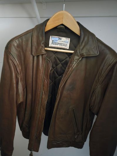 Aeropostale Leather Bomber Jacket Image