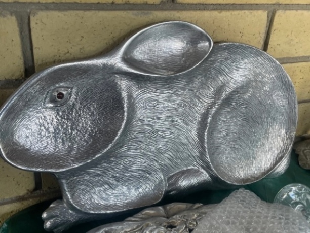 1990 Arthur Court Aluminum Rabbit Platter – A Whimsical & Elegant Serving Piece Image