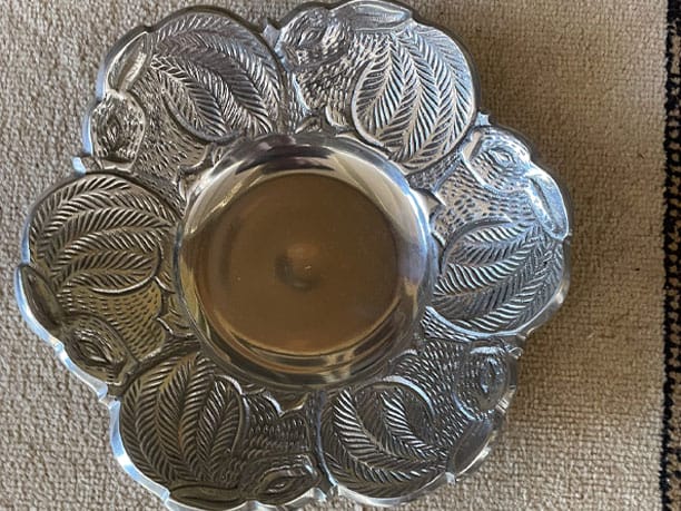 Vintage Arthur Court Rabbit Embossed Serving Bowl – Elegant & Collectible Aluminum Dish Image