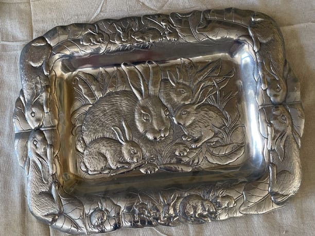 Vintage Arthur Court Aluminum Rabbit Serving Tray – Exquisite Collectible Serveware Image